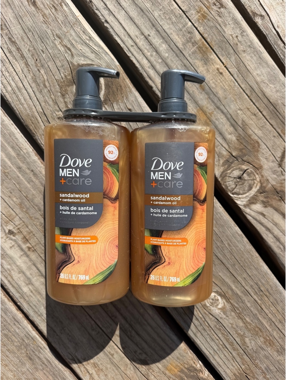 Dove Men+Care Plant Based Body Wash Sandalwood + Cardamom Oil 26oz Pump Bottles